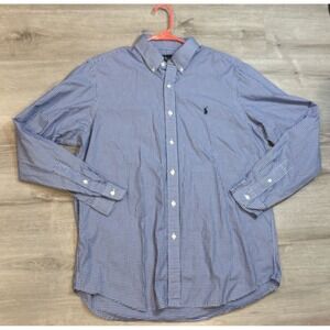 Ralph Lauren Button Down‎ Shirt Mens XL  Check Blue White